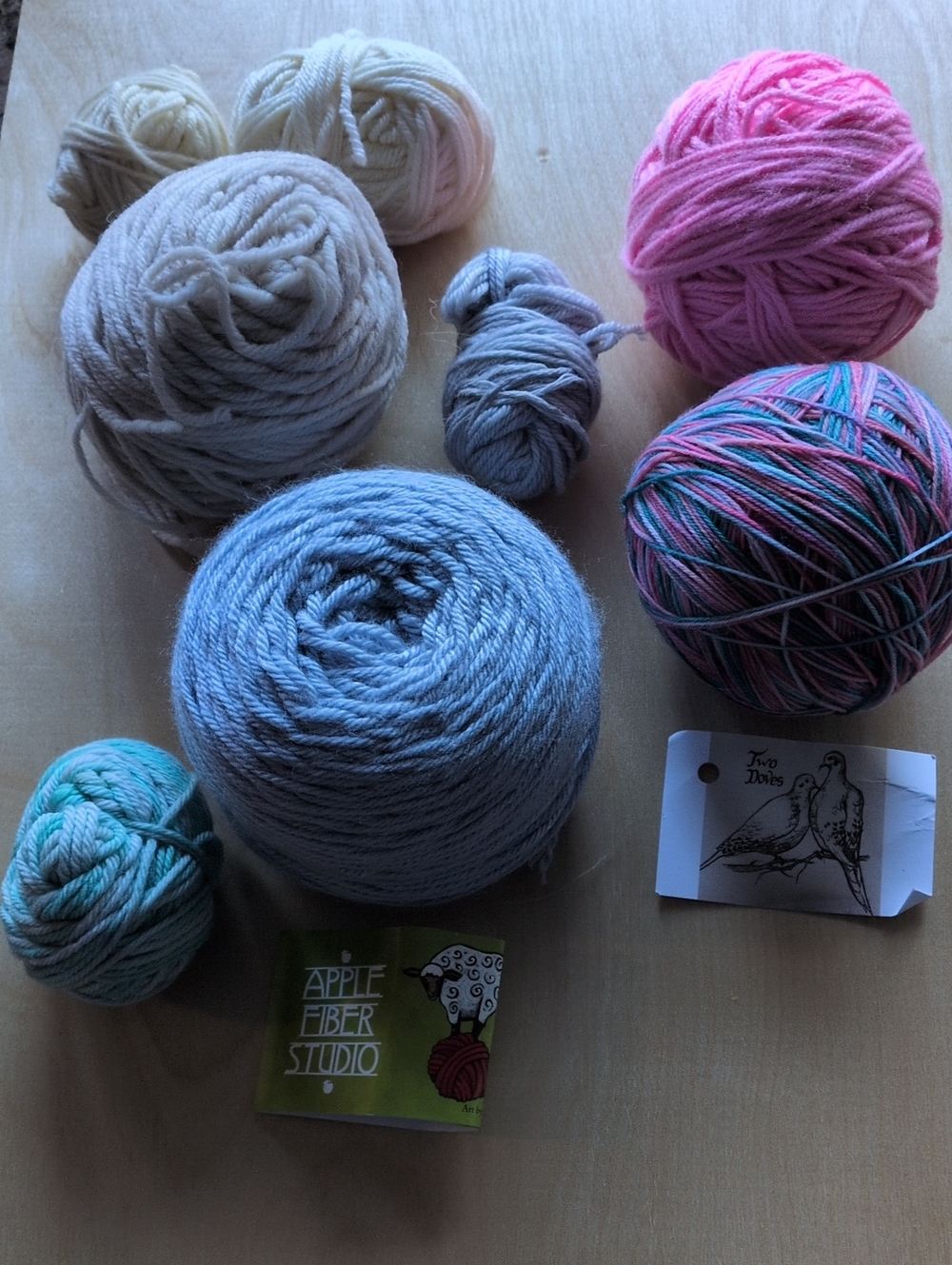 Clearance 1 Two Doves Sock, 1+ Partial  Apple Fiber Worsted And More De-stash!